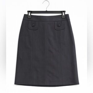 Ann Taylor LOFT Wool Pencil Skirt | 6P Dark Gray | Lined Above Knee Classic Fit